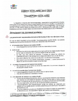 REGLEMENT TRANSPORT SCOLAIRE 2022-2023