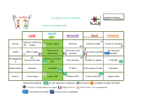 repas du 22 au 28 septembre 2025