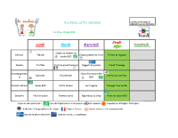 repas du 4 au 10 mai 2026