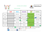 repas du 6 au 12 avril 2026