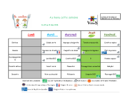 repas du 25 au 31 mai 2026